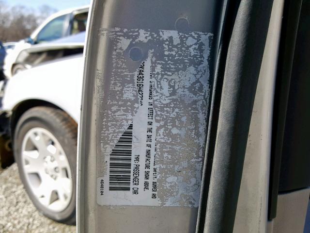 2B3KA43G16H427246 - 2006 DODGE CHARGER SE SILVER photo 10