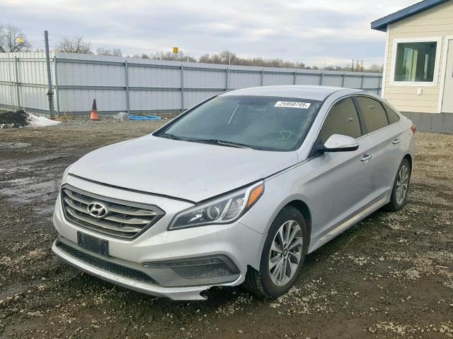 5NPE34AF9FH044209 - 2015 HYUNDAI SONATA SPO SILVER photo 2