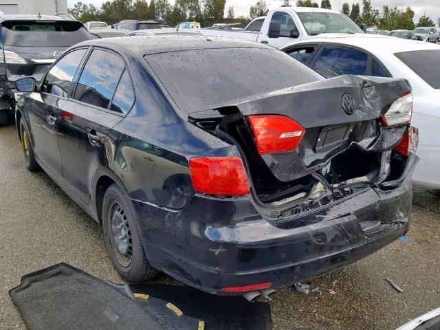 3VW2K7AJ4EM357170 - 2014 VOLKSWAGEN JETTA BASE BLACK photo 3