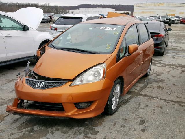 JHMGE884X9S009486 - 2009 HONDA FIT SPORT ORANGE photo 2