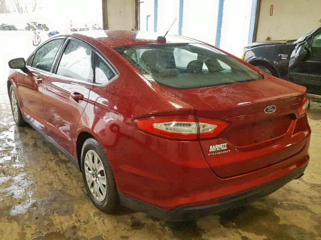 3FA6P0G72DR199895 - 2013 FORD FUSION S MAROON photo 3