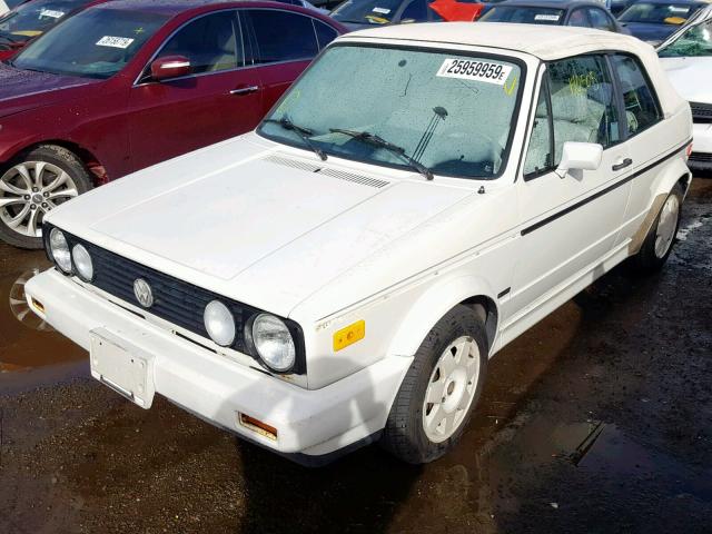 WVWCA0154KK011935 - 1989 VOLKSWAGEN CABRIOLET WHITE photo 2