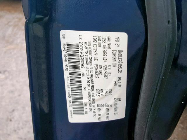 2A4GM48456R842665 - 2006 CHRYSLER PACIFICA BLUE photo 10