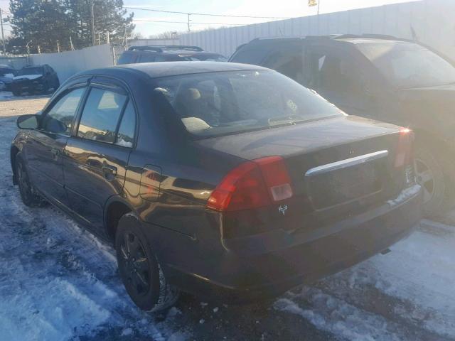 2HGES16592H581278 - 2002 HONDA CIVIC LX BLACK photo 3