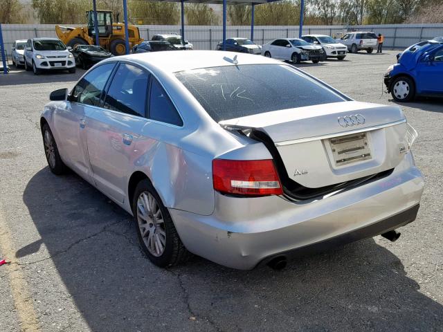 WAUDH74F26N174923 - 2006 AUDI A6 3.2 QUA SILVER photo 3