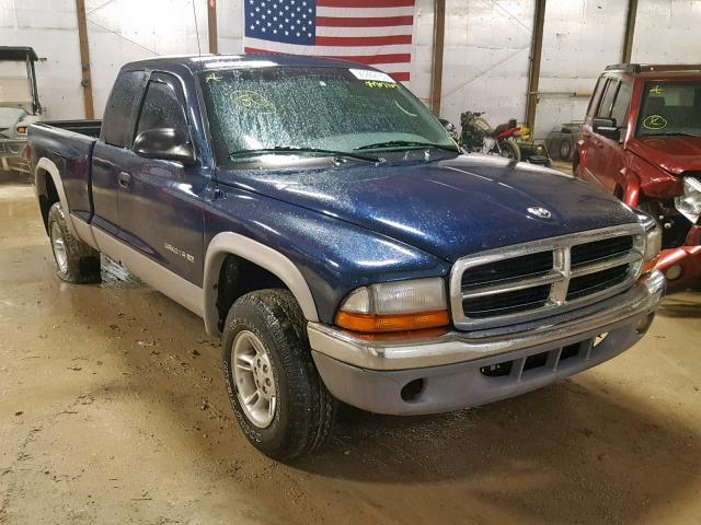 1B7GG22N3YS793437 - 2000 DODGE DAKOTA BLUE photo 1