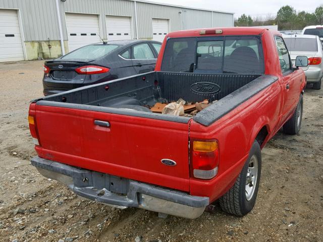 1FTYR10C3XTA02973 - 1999 FORD RANGER RED photo 4