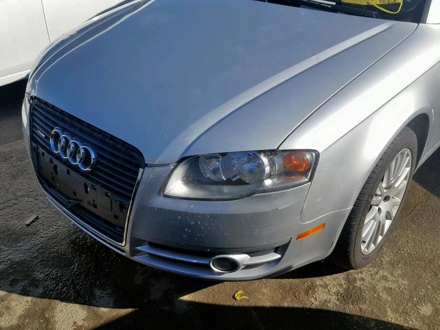 WAUKF78EX6A138743 - 2006 AUDI A4 2.0T AV SILVER photo 9