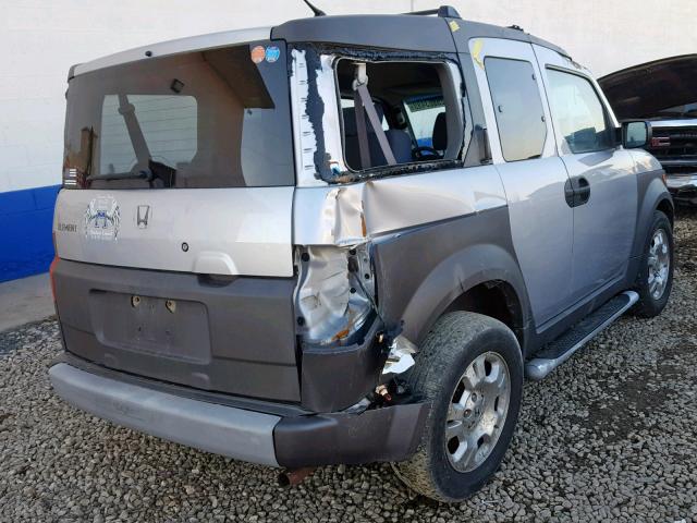 5J6YH28554L017348 - 2004 HONDA ELEMENT EX SILVER photo 4