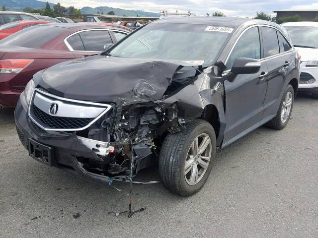 5J8TB3H39FL017895 - 2015 ACURA RDX GRAY photo 2