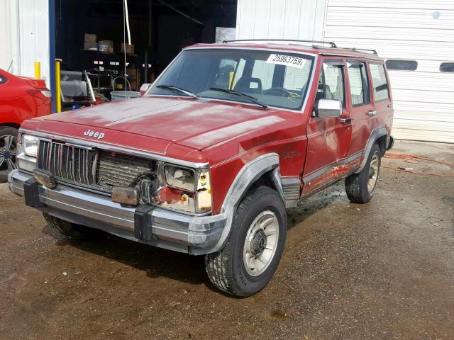 1J4FJ58L1KL606762 - 1989 JEEP CHEROKEE L RED photo 2