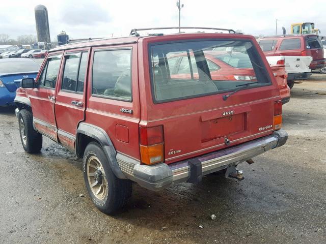 1J4FJ58L1KL606762 - 1989 JEEP CHEROKEE L RED photo 3