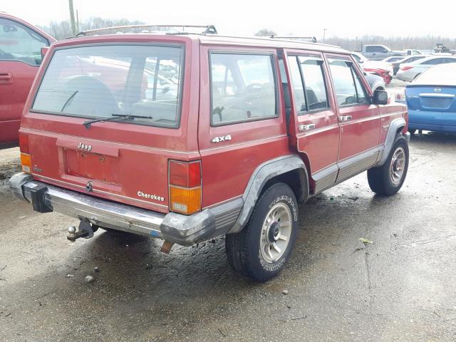 1J4FJ58L1KL606762 - 1989 JEEP CHEROKEE L RED photo 4