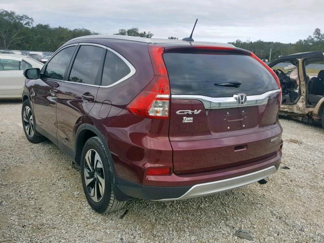 5J6RM3H95FL026322 - 2015 HONDA CR-V TOURI BURGUNDY photo 3