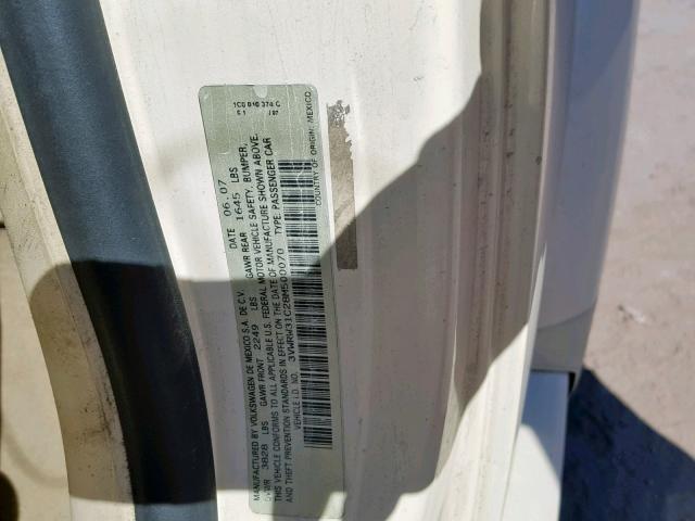 3VWRW31C28M500070 - 2008 VOLKSWAGEN NEW BEETLE 奶油色 照片 10