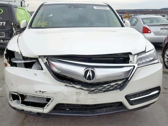 5FRYD4H45FB004561 - 2015 ACURA MDX TECHNO WHITE photo 9