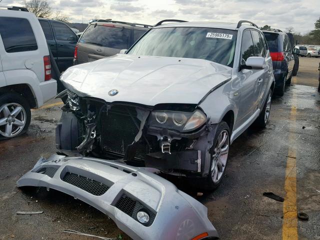 WBXPC93418WJ10656 - 2008 BMW X3 3.0SI SILVER photo 2