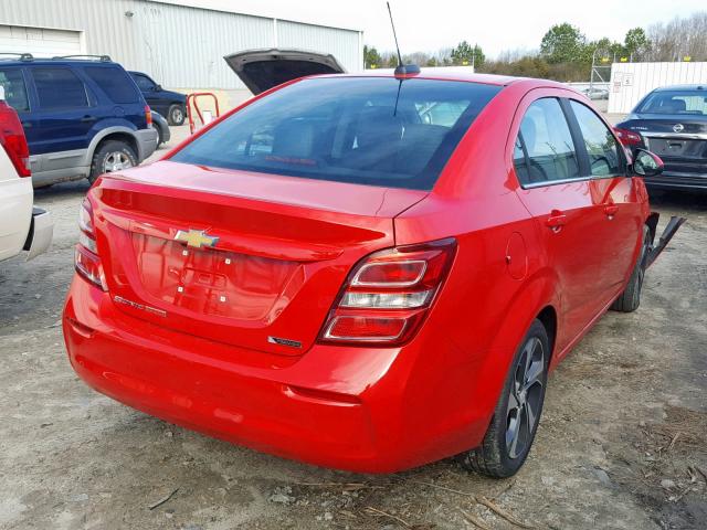 1G1JF5SBXJ4132703 - 2018 CHEVROLET SONIC PREM RED photo 4