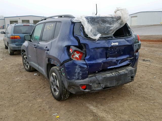ZACCJAAB0HPF69937 - 2017 JEEP RENEGADE S BLUE photo 3