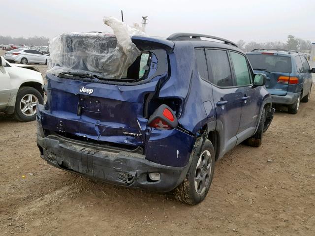 ZACCJAAB0HPF69937 - 2017 JEEP RENEGADE S BLUE photo 4