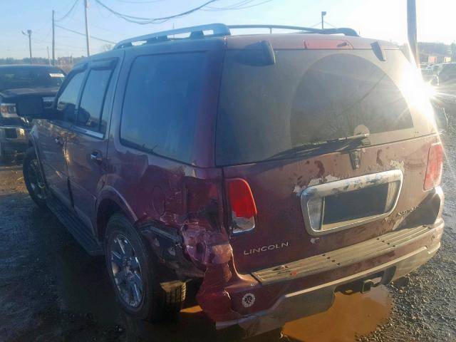5LMFU28RX4LJ38137 - 2004 LINCOLN NAVIGATOR BURGUNDY photo 3