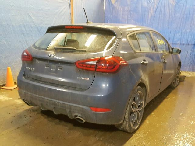 KNAFZ5A32F5424777 - 2015 KIA FORTE SX BLUE photo 4