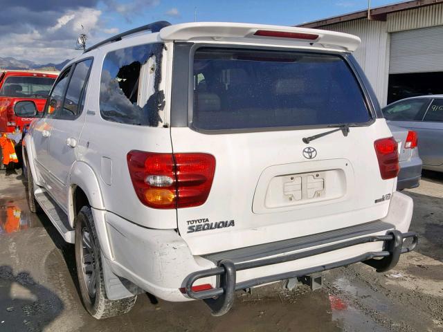 5TDZT38A73S160665 - 2003 TOYOTA SEQUOIA LI WHITE photo 3