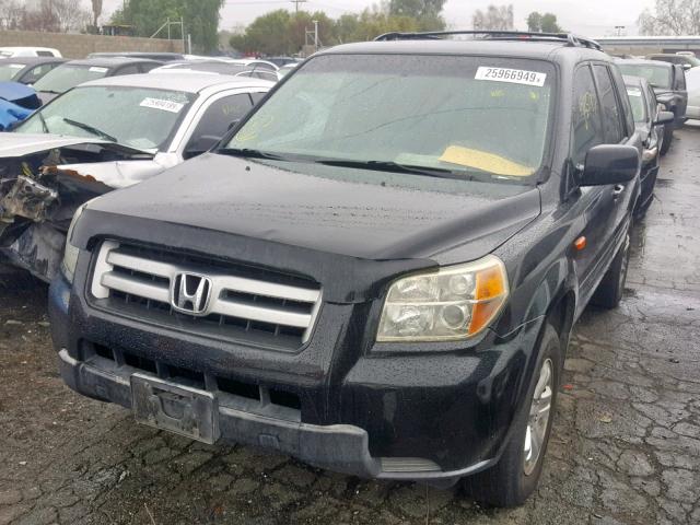 5FNYF28106B038462 - 2006 HONDA PILOT LX BLACK photo 2