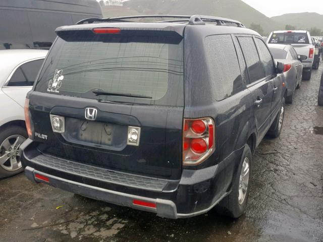 5FNYF28106B038462 - 2006 HONDA PILOT LX BLACK photo 4