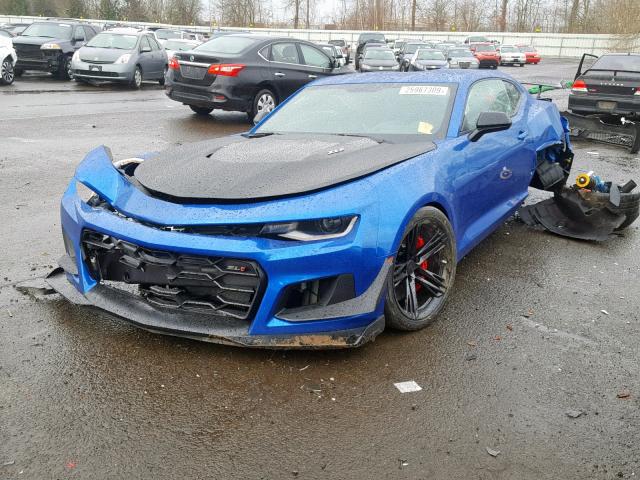 1G1FJ1R69J0183252 - 2018 CHEVROLET CAMARO ZL1 蓝色 照片 2