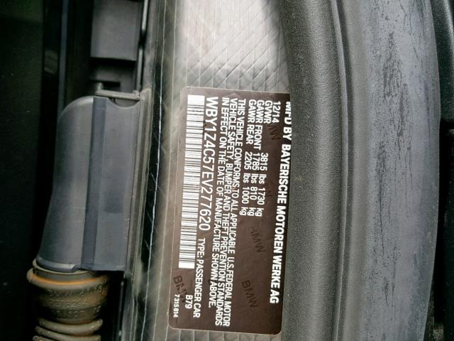 WBY1Z4C57EV277620 - 2014 BMW I3 REX BLACK photo 10
