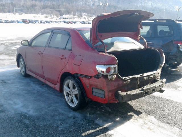 2T1BU4EE7DC005412 - 2013 TOYOTA COROLLA BA RED photo 3