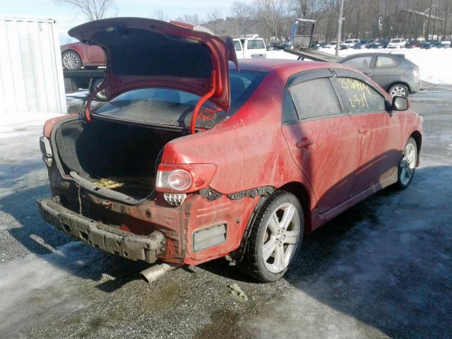 2T1BU4EE7DC005412 - 2013 TOYOTA COROLLA BA RED photo 4