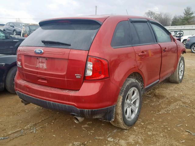 2FMDK4JC4CBA81269 - 2012 FORD EDGE SEL RED photo 4