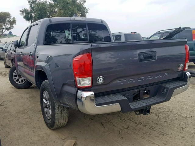 5TFAZ5CN0HX037941 - 2017 TOYOTA TACOMA DOU GRAY photo 3