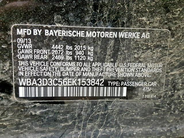 WBA3D3C56EK153842 - 2014 BMW 328 D BLACK photo 10