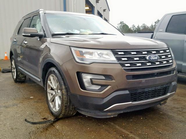 1FM5K8F82GGB96077 - 2016 FORD EXPLORER L BROWN photo 1