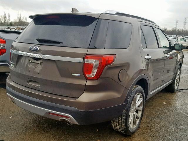 1FM5K8F82GGB96077 - 2016 FORD EXPLORER L BROWN photo 4