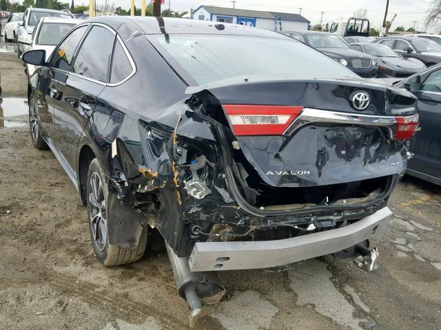 4T1BK1EB5HU262180 - 2017 TOYOTA AVALON XLE BLACK photo 3