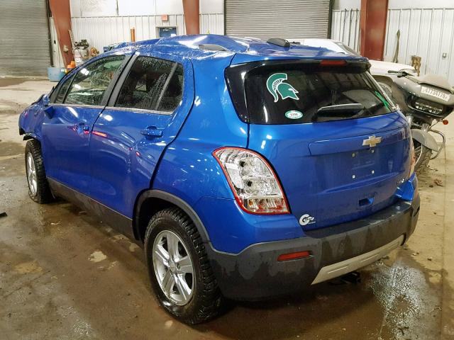 KL7CJLSB2FB061869 - 2015 CHEVROLET TRAX 1LT BLUE photo 3