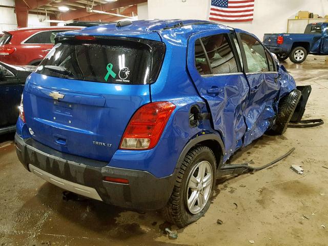 KL7CJLSB2FB061869 - 2015 CHEVROLET TRAX 1LT BLUE photo 4