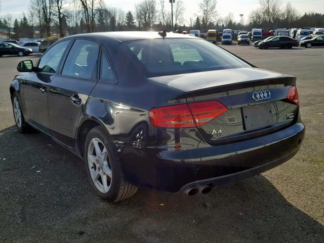 WAULF78K39A084247 - 2009 AUDI A4 2.0T QU BLACK photo 3