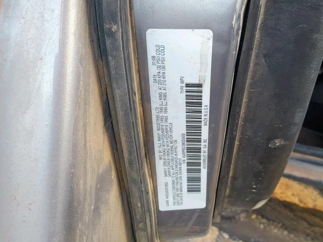 4S4BP60C086350458 - 2008 SUBARU OUTBACK SILVER photo 10