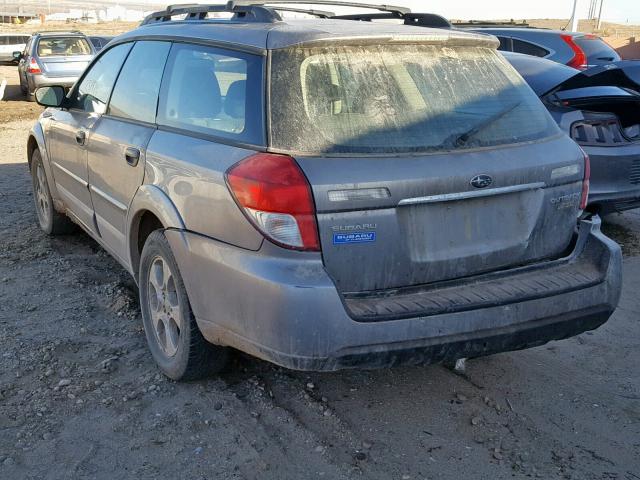 4S4BP60C086350458 - 2008 SUBARU OUTBACK SILVER photo 3