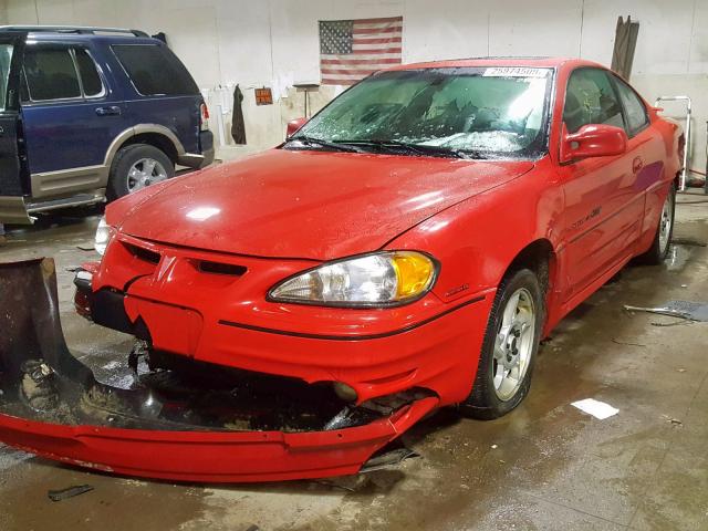 1G2NW12E12C107311 - 2002 PONTIAC GRAND AM G RED photo 2