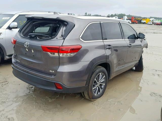 5TDKZRFH0JS265516 - 2018 TOYOTA HIGHLANDER GRAY photo 4