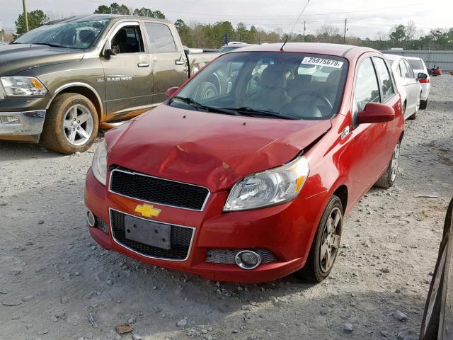 KL1TG6DEXAB103375 - 2010 CHEVROLET AVEO LT RED photo 2