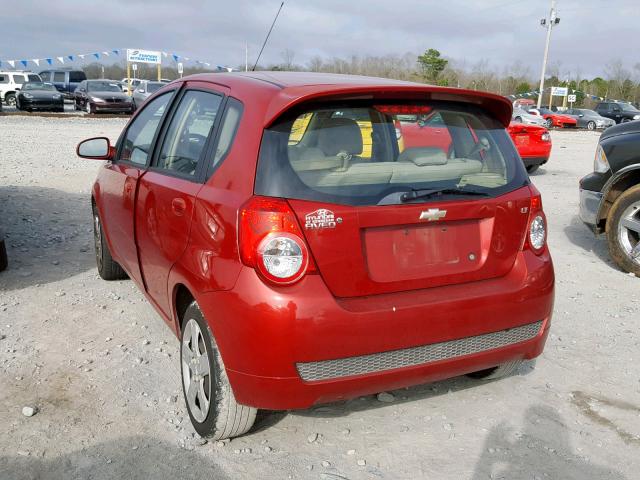 KL1TG6DEXAB103375 - 2010 CHEVROLET AVEO LT RED photo 3