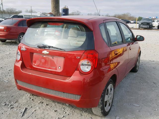 KL1TG6DEXAB103375 - 2010 CHEVROLET AVEO LT RED photo 4