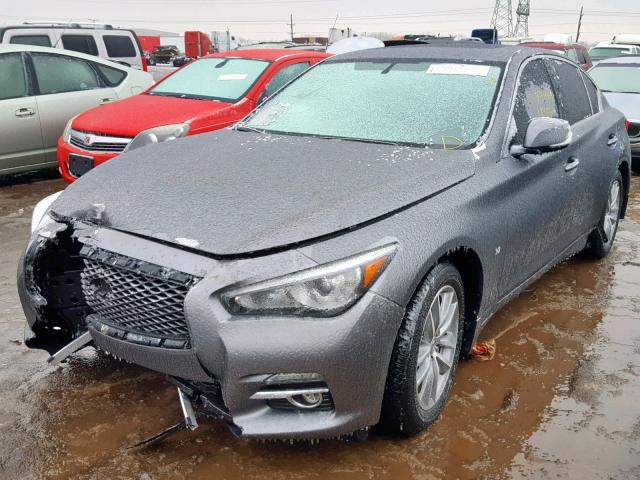 JN1BV7AR2FM395514 - 2015 INFINITI Q50 BASE GRAY photo 2